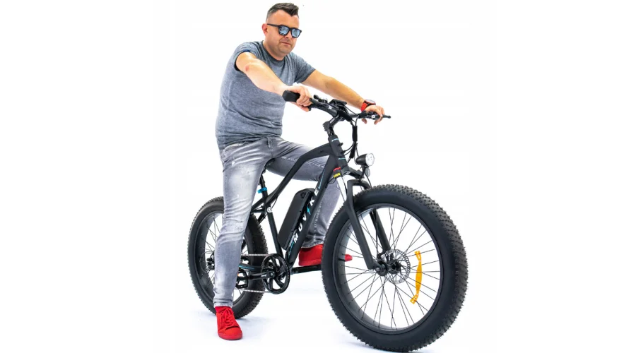 Rower elektryczny Muvike Fatbike, czarna rama, 18 cali